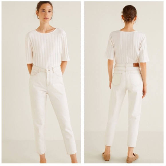 Mango Tops - MANGO ribbed short sleeve shirt / top